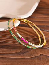 18K Gold Plated Colourful Bangles