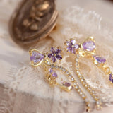 Purple Bow Danglers