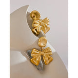 18K Gold Plated Chunky Bow Earrings