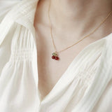 18K Gold Plated Cherry Necklace