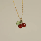 18K Gold Plated Cherry Necklace