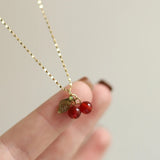 18K Gold Plated Cherry Necklace