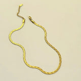 18K Gold Plated Wave Textured Snake Chain