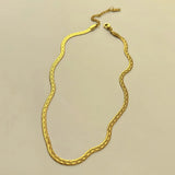 18K Gold Plated Link Textured Snake Chain