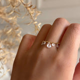 18K Gold Plated Dew Drops Chain Ring