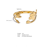18K Gold Plated Lotus Bangle
