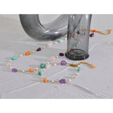 18K Gold Plated Colourful Natural Stone Necklace