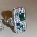 Encrusted Colour Palette Ring