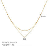18K Gold Plated Layered Stone Necklace