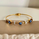 18K Gold Plated Evil Eye Bangle