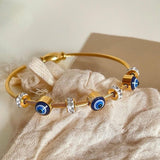 18K Gold Plated Evil Eye Bangle