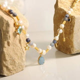 18K Gold Plated Aquamarine Necklace