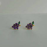 18K Gold Plated Grape Studs