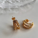 18k Gold Plated Claw Hoops