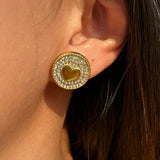 18K Gold Plated Coin Heart Studs