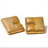 18K Gold Plated Statement Flatbread Studs