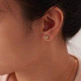 18k Gold Plated Dainty Square Studs