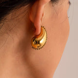 18K Gold Plated Starlined Waterdrop Studs