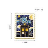 Police Box Van Gogh Brooch Enamel Pin