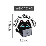 Cries In Corporate Cat Brooch Enamel Pin