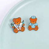 Nurse Teddy Medical Brooch Enamel Pin