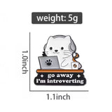 Introvert Cat Brooch Enamel Pin