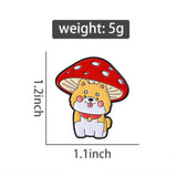 Mushroom Puppy Dog Brooch Enamel Pin