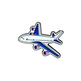 White Airplane Enamel Sticker