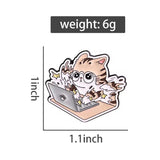 Cat At Work Brooch Enamel Pin