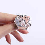 Cat At Work Brooch Enamel Pin