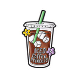 Iced Coffee Princess Brooch Enamel Pin