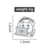 No Time Cry Cat Brooch Enamel Pin