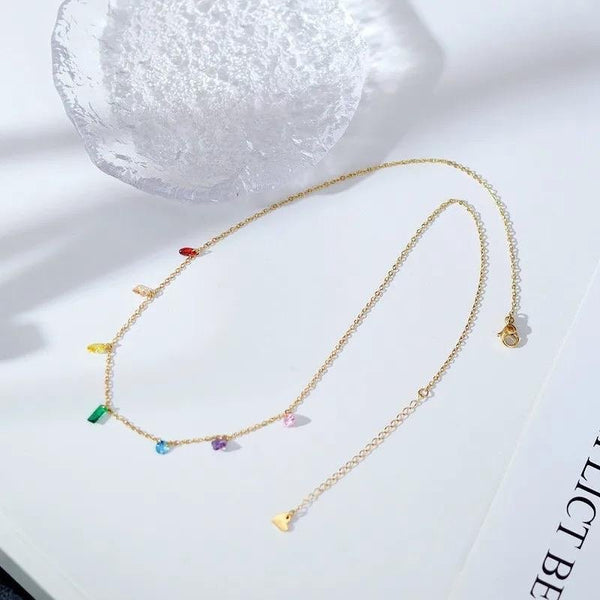 18k Gold Plated Rainbow Necklace