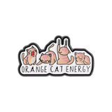 Orange Cat Energy Brooch Enamel Pin