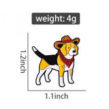Cowboy Dog Brooch Enamel Pin