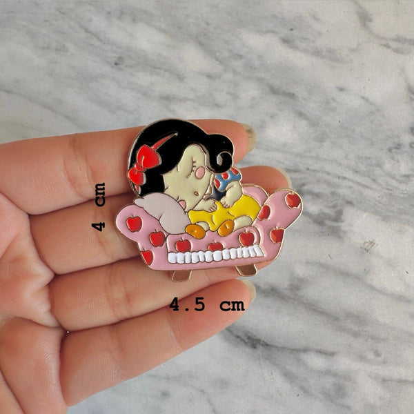 Sleeping Snow White Brooch Enamel Pin