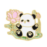 Lotus Panda Brooch Enamel Pin