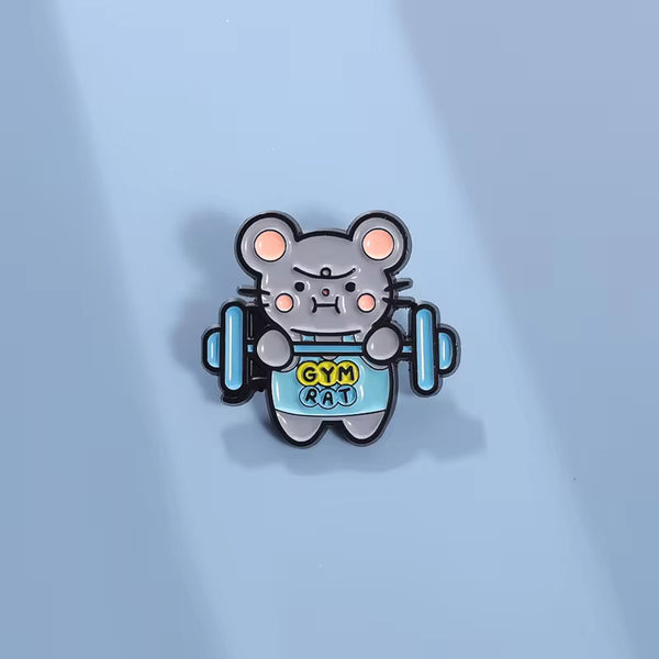 Gym Rat Brooch Enamel Pin