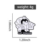 Cat Person Brooch Enamel Pin