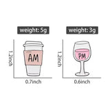AM PM Drinks Set Brooch Enamel Pin