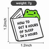 Sleep Deprived Frog Brooch Enamel Pin