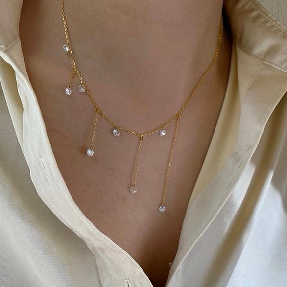 18K Gold Plated Dew Drops Necklace