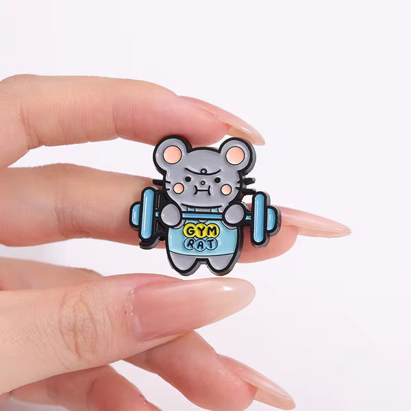 Gym Rat Brooch Enamel Pin