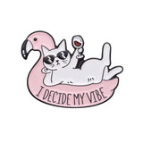 I Decide My Vibe Cat Brooch Enamel Pin