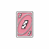 Uno Reverse Metal Enamel Sticker
