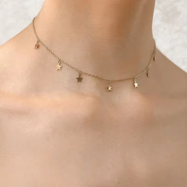 18K Gold Plated Stars Necklace