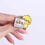 Error 404 Duck Brooch Enamel Pin