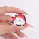 Nooooo Cat Brooch Enamel Pin