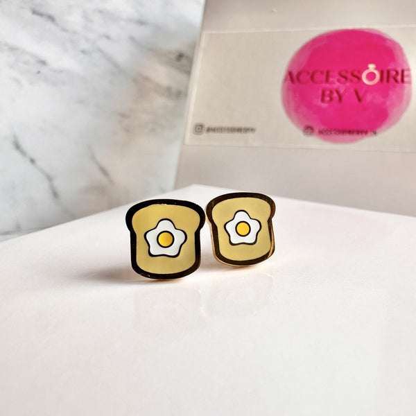 18K Gold Plated Bread Studs