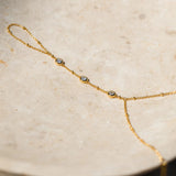 18K Gold Plated Tri Stone Hand Chain